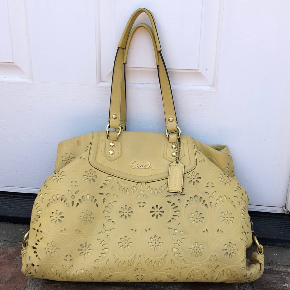 Yellow coach purse.